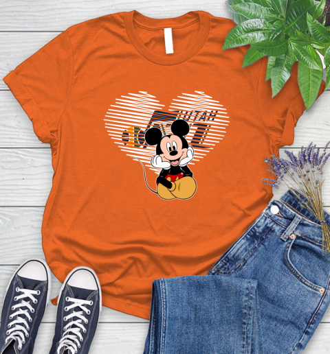 NBA Utah Jazz The Heart Mickey Mouse Disney Basketball Women's T-Shirt 3