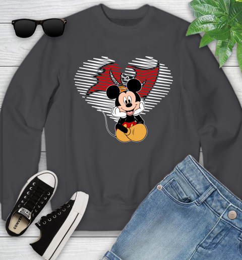 NFL Tampa Bay Buccaneers The Heart Mickey Mouse Disney Football T Shirt_000 Youth Sweatshirt 5