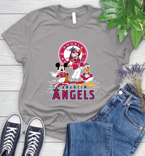 MLB Los Angeles Angels Mickey Mouse Donald Duck Goofy Baseball T Shirt Women's T-Shirt 5