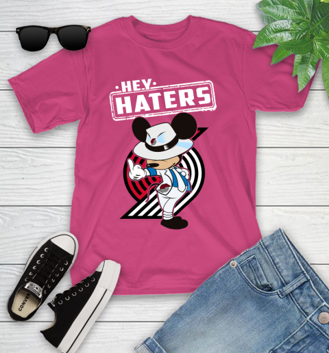 NBA Hey Haters Mickey Basketball Sports Portland Trail Blazers Youth T-Shirt 11