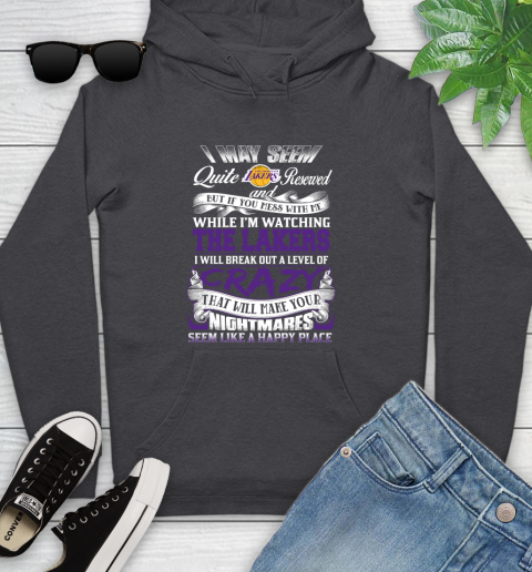 Los Angeles Lakers NBA Basketball Don't Mess With Me While I'm Watching My Team Youth Hoodie 8