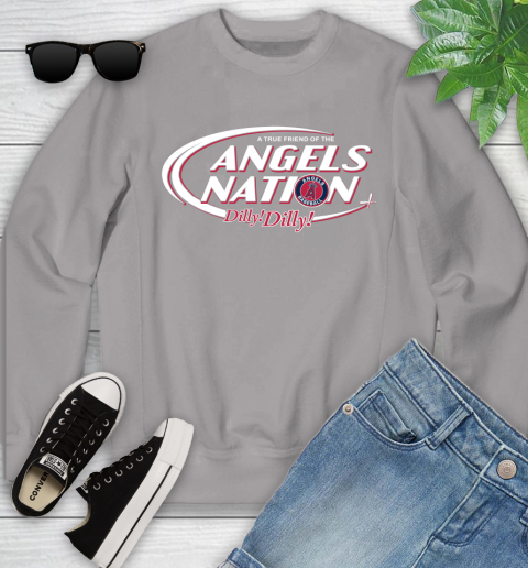 MLB A True Friend Of The Los Angeles Angels Dilly Dilly Baseball Sports Youth Sweatshirt 3