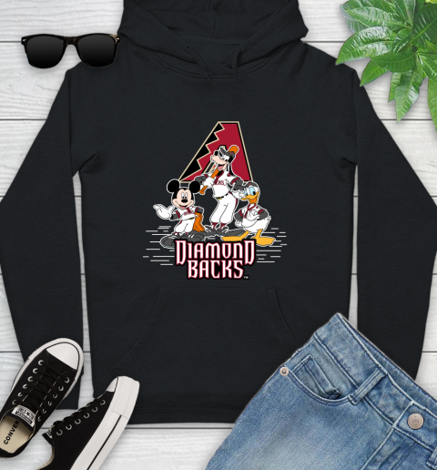 MLB Arizona Diamondbacks Mickey Mouse Donald Duck Goofy Baseball T Shirt Youth Hoodie