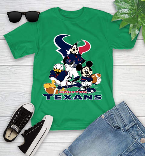 NFL Houston Texans Mickey Mouse Donald Duck Goofy Football Shirt Youth T-Shirt 8