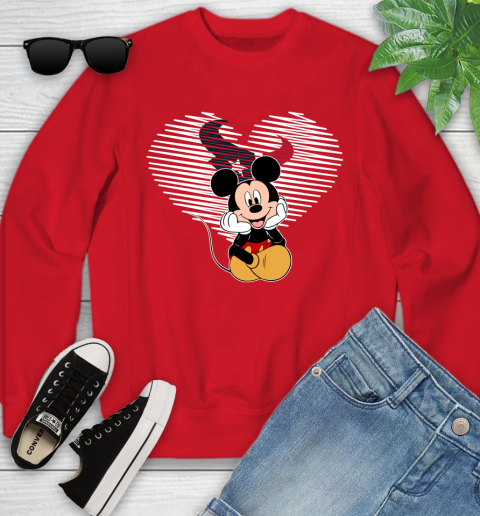 NFL Houston Texans The Heart Mickey Mouse Disney Football T Shirt_000 Youth Sweatshirt 8