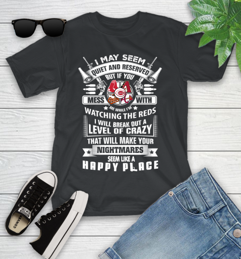 Cincinnati Reds MLB Baseball Don't Mess With Me While I'm Watching My Team Sports Youth T-Shirt