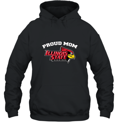 Women_s Proud Redbird Mom Illinois State University T shirt Hooded