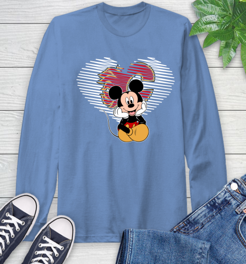 NHL Calgary Flames The Heart Mickey Mouse Disney Hockey Long Sleeve T-Shirt 12