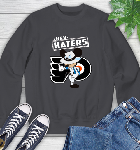 NHL Hey Haters Mickey Hockey Sports Philadelphia Flyers Sweatshirt 6