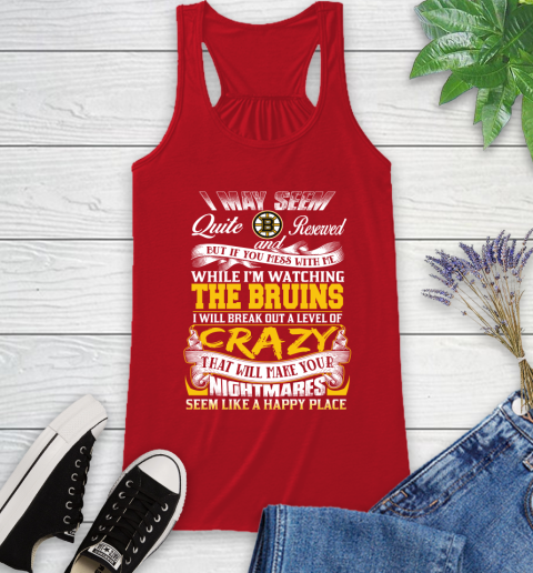 Boston Bruins NHL Hockey Don't Mess With Me While I'm Watching My Team Racerback Tank 5