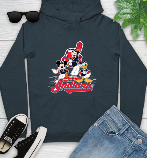 MLB Cleveland Indians Mickey Mouse Donald Duck Goofy Baseball T Shirt Youth Hoodie 10