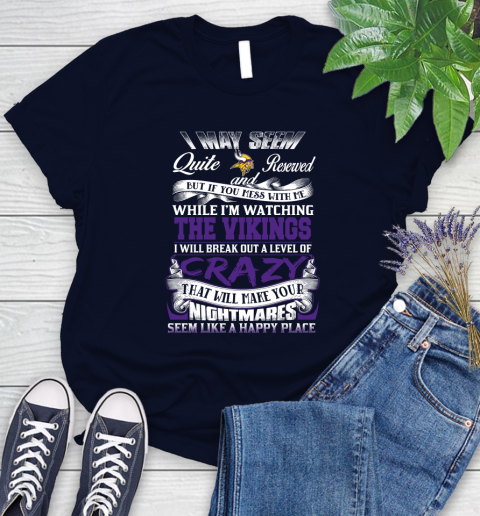Minnesota Vikings NFL Football Don't Mess With Me While I'm Watching My Team Women's T-Shirt 3 Minnesota Vikings NFL Football Don't Mess With Me While I'm Watching My Team Women's T-Shirt - Image 3