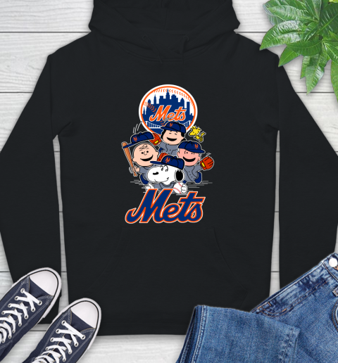 MLB New York Mets Snoopy Charlie Brown Woodstock The Peanuts Movie Baseball T Shirt Hoodie