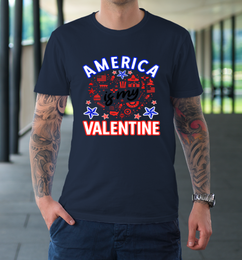 America is My Valentine Proud American Heart USA T-Shirt 10