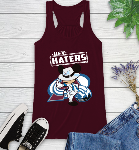 NHL Hey Haters Mickey Hockey Sports Colorado Avalanche Racerback Tank 2