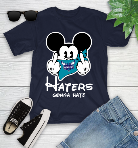 NBA Charlotte Hornets Haters Gonna Hate Mickey Mouse Disney Basketball T Shirt Youth T-Shirt 2