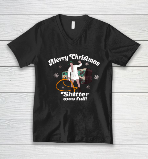 Merry Christmas Shitter Was Full Vacation V-Neck T-Shirt 7