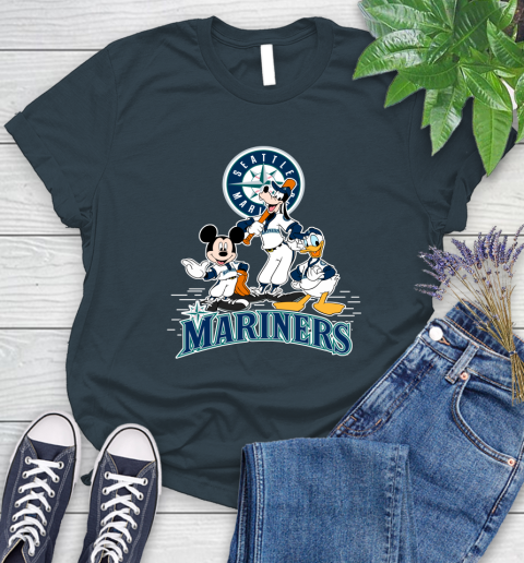 MLB Seattle Mariners Mickey Mouse Donald Duck Goofy Baseball T Shirt Women's T-Shirt 11