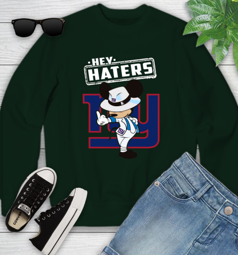 NFL Hey Haters Mickey Football Sports New York Giants Youth Sweatshirt 9