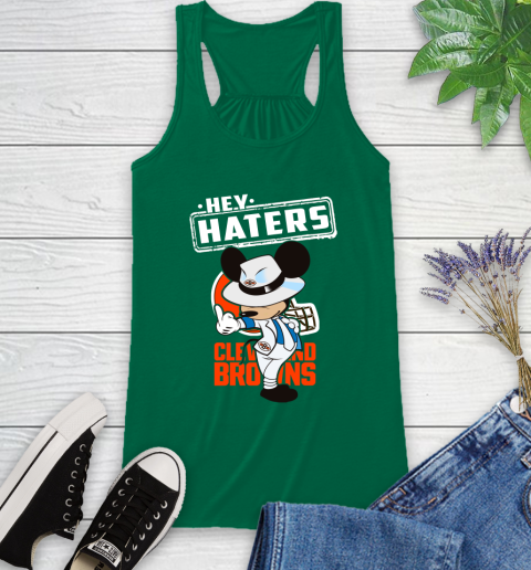 NFL Hey Haters Mickey Football Sports Cleveland Browns Racerback Tank 6