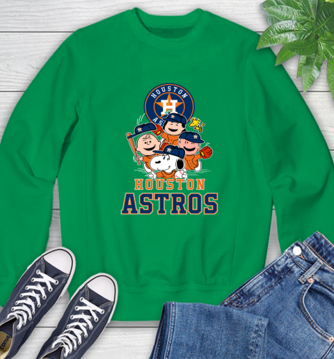 MLB Houston Astros Snoopy Charlie Brown Woodstock The Peanuts Movie Baseball T Shirt Sweatshirt 7