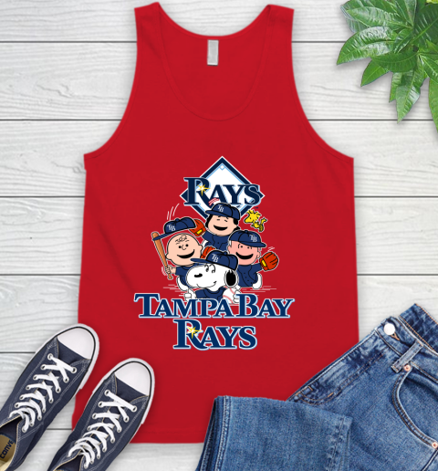 MLB Tampa Bay Rays Snoopy Charlie Brown Woodstock The Peanuts Movie Baseball T Shirt Tank Top 5