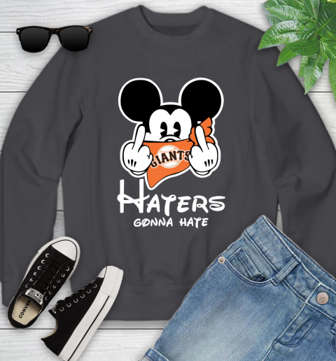 MLB San Francisco Giants Haters Gonna Hate Mickey Mouse Disney Baseball T Shirt_000 Youth Sweatshirt 5