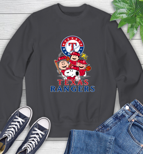 MLB Texas Rangers Snoopy Charlie Brown Woodstock The Peanuts Movie Baseball T Shirt Sweatshirt 6