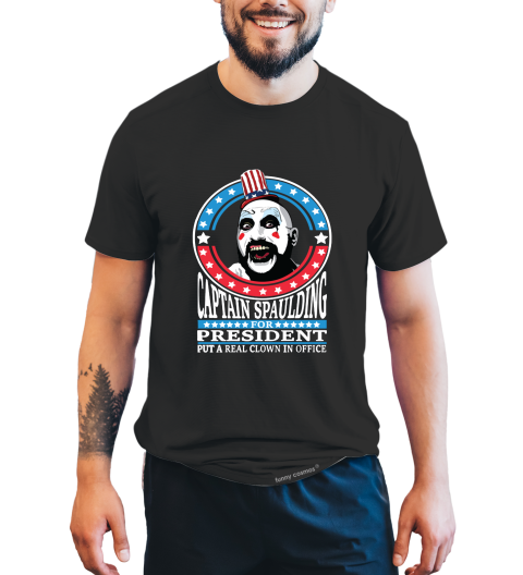 House Of 1000 Corpses T Shirt, Put A Real Clown In Office Tshirt, Captain Spaulding For President T Shirt, Halloween Gifts
