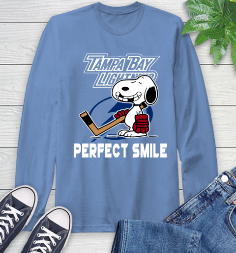 NHL Tampa Bay Lightning Snoopy Perfect Smile The Peanuts Movie Hockey T Shirt Long Sleeve T-Shirt 12