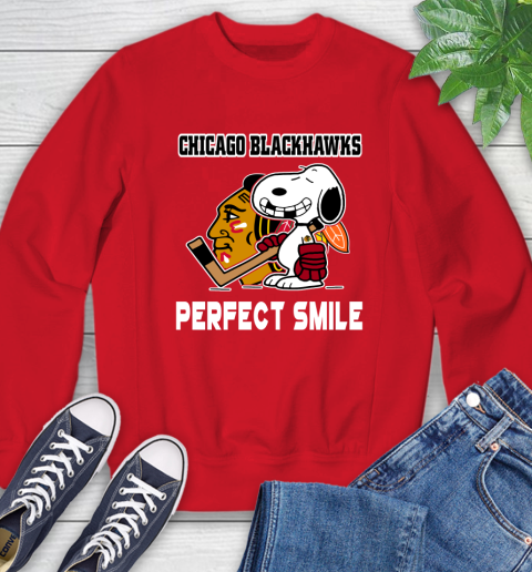 NHL Chicago Blackhawks Snoopy Perfect Smile The Peanuts Movie Hockey T Shirt Sweatshirt 10