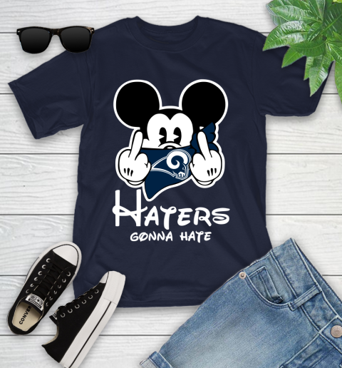 NFL Los Angeles Rams Haters Gonna Hate Mickey Mouse Disney Football T Shirt Youth T-Shirt 2
