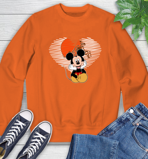 NFL Cleveland Browns The Heart Mickey Mouse Disney Football T Shirt_000 Sweatshirt 3