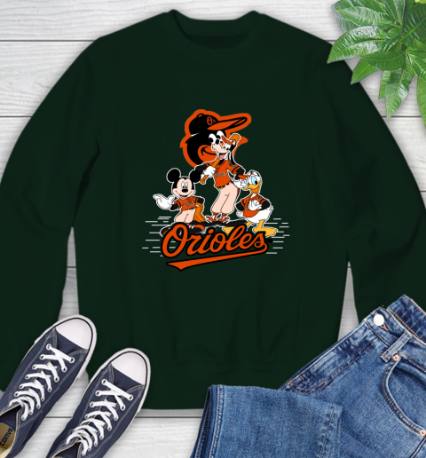 MLB Baltimore Orioles Mickey Mouse Donald Duck Goofy Baseball T Shirt Sweatshirt 12
