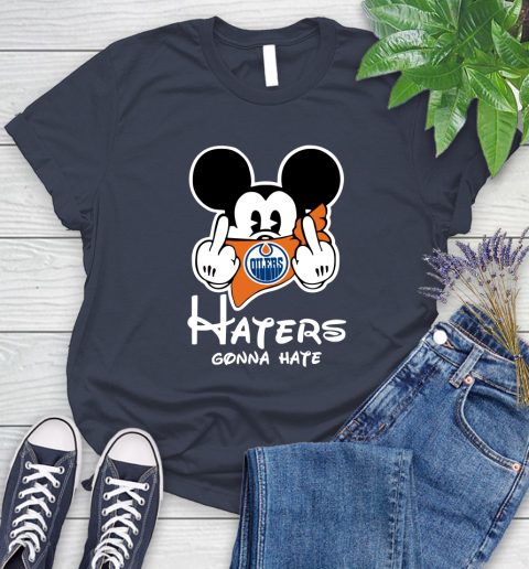 NHL Edmonton Oilers Haters Gonna Hate Mickey Mouse Disney Hockey T Shirt Women's T-Shirt 14