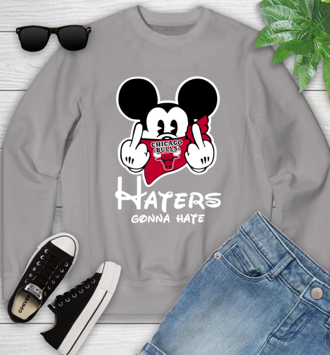 NBA Chicago Bulls Haters Gonna Hate Mickey Mouse Disney Basketball T Shirt Youth Sweatshirt 3