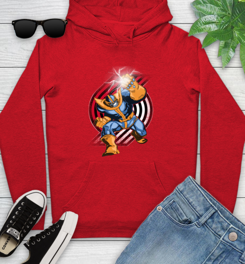 Portland Trail Blazers NBA Basketball Thanos Avengers Infinity War Marvel Youth Hoodie 12