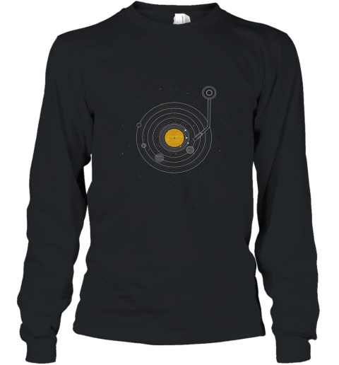 Cosmic Symphony Galaxy Space Record Vintage Graphic Tee Long Sleeve
