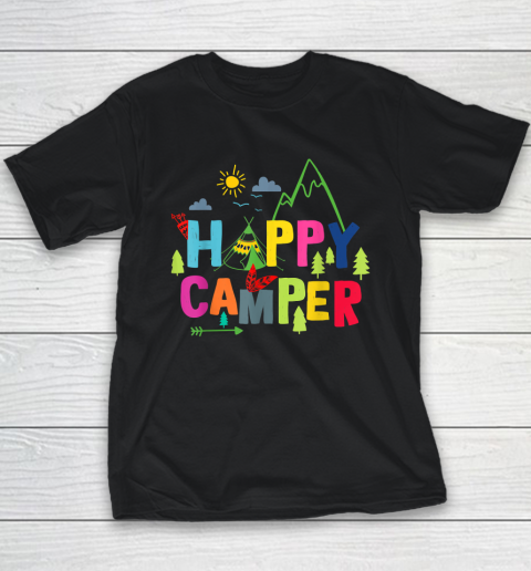 Happy Camper Camping Funny Youth T-Shirt