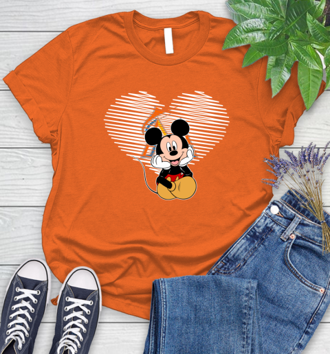 MLB Miami Marlins The Heart Mickey Mouse Disney Baseball T Shirt_000 Women's T-Shirt 3
