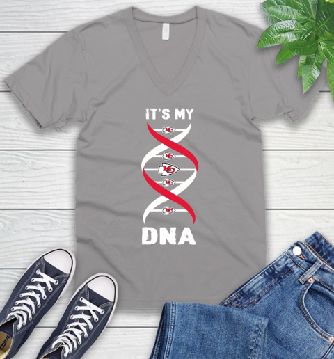 Kansas City Chiefs NFL Football It's My DNA Sports V-Neck T-Shirt 3