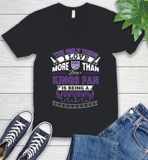 NBA The Only Thing I Love More Than Being A Sacramento Kings Fan Is Being A Papa Basketball V-Neck T-Shirt