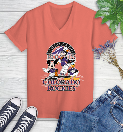 MLB Colorado Rockies The Heart Mickey Mouse Disney Baseball Women's T-Shirt  