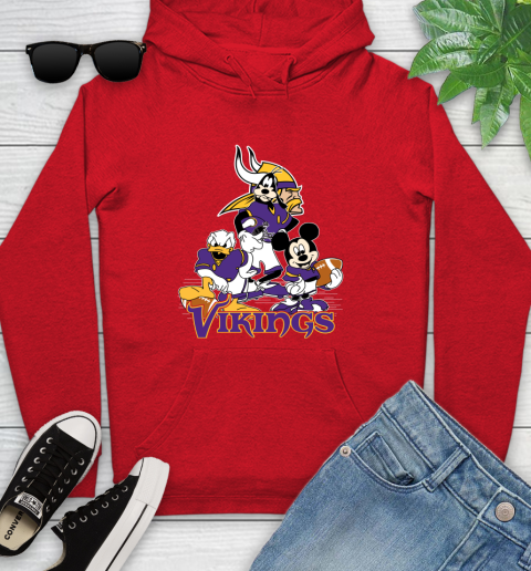 NFL Minnesota Vikings Mickey Mouse Donald Duck Goofy Football Shirt Youth Hoodie 12