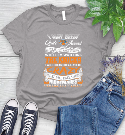 New York Knicks NBA Basketball Don't Mess With Me While I'm Watching My Team Women's T-Shirt 5