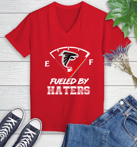 Atlanta Falcons NFL Football Fueled By Haters Sports Women's V-Neck T-Shirt 11