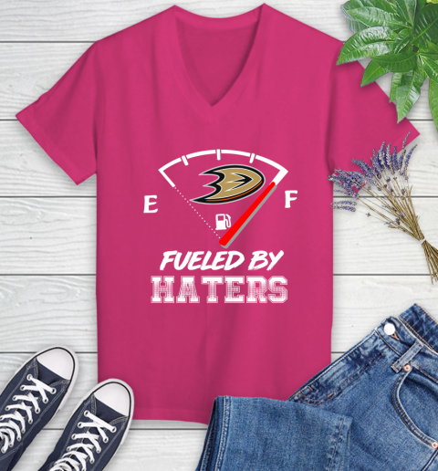 Anaheim Ducks NHL Hockey Fueled By Haters Sports Women's V-Neck T-Shirt 9