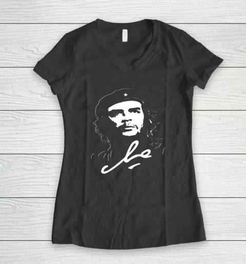 Che Guevara Shirt Rebel Signature Guerrilla Icon Revolution Women's V-Neck T-Shirt 4