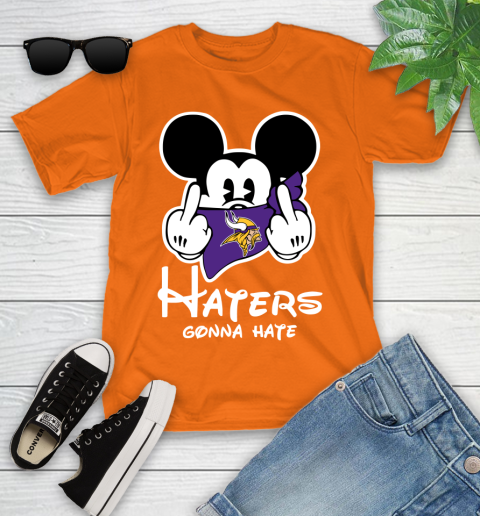 NFL Minnesota Vikings Haters Gonna Hate Mickey Mouse Disney Football T Shirt Youth T-Shirt 9
