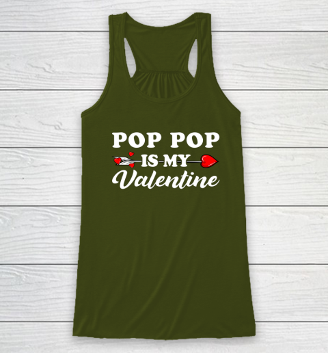 Funny Pop Pop Is My Valentine Matching Family Heart Couples Racerback Tank 9